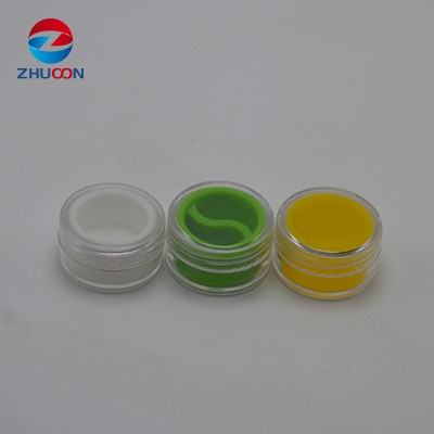 Plastic storage container 5ml Clear Small Plastic pop top container Colorful silicone insert healthy wax clear jar