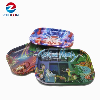 Ready to Ship Small Size Tinplate Cigarette Tray Cheap Tin Tray Raw Metal Tin Serving Tray Printing