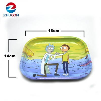 Custom Logo Cartoon Season 4 Rolling Tray Metal Smoking Tin Rolling Tray for Cigarette