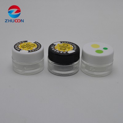 Factory direct sales 5ml white color transparent sealed glass jar with plastic cap