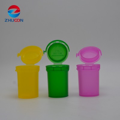 Child resistant plastic squeeze bottles pop tops 19dr vials