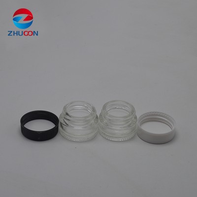 5ml/9ml glass concentrate Container Jar with OEM and Seal Lids