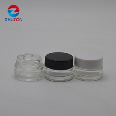 Clear 5ml storage glass jar dabber slick containers butane or dab wax concentrate extract glass conhtainer